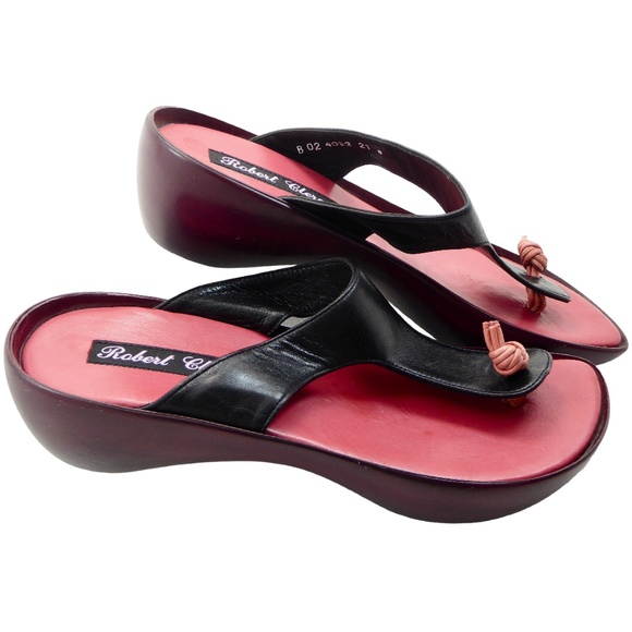 Robert Clergerie Vintage Wooden Heeled Platform Sandals - Picture 1 of 11